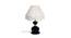 Atreus Off White Fabric Shade Table Lamp with Black  Iron  Base (Off White) by Urban Ladder - Design 1 Side View - 609837