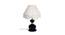 Atreus Off White Fabric Shade Table Lamp with Black  Iron  Base (Off White) by Urban Ladder - Design 1 Side View - 609837