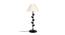 Enoch Off White Fabric Shade Table Lamp with Black  Iron  Base (Off White) by Urban Ladder - Design 1 Side View - 609852