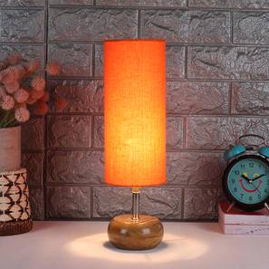 Maryse Orange Fabric Shade Table Lamp with Natural Wooden Base-image-21