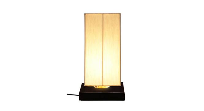 Kingsley Off White Fabric Shade Table Lamp with Black  Iron  Base (Off White) by Urban Ladder - Front View Design 1 - 609877