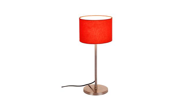 Damir Orange Fabric Shade Table Lamp with Steel  Steel  Base (Orange) by Urban Ladder - Front View Design 1 - 609888