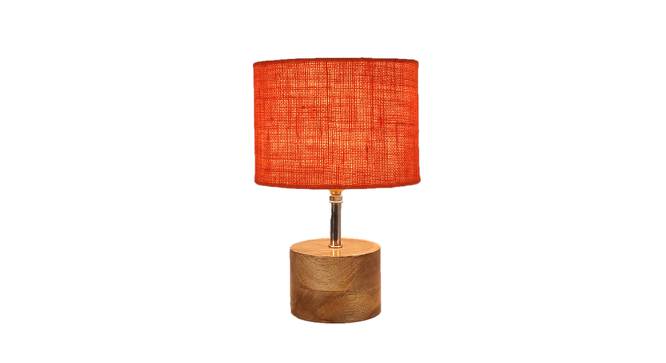 Amy Orange Natural Fiber Shade Table Lamp with Natural  Wooden Base (Orange) by Urban Ladder - Front View Design 1 - 609904