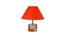 Arundhati Orange Fabric Shade Table Lamp with Natural  Wooden Base (Orange) by Urban Ladder - Front View Design 1 - 609905