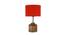 Doris Orange Fabric Shade Table Lamp with Natural  Wooden Base (Orange) by Urban Ladder - Front View Design 1 - 609906