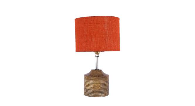 Grace Orange Natural Fiber Shade Table Lamp with Natural  Wooden Base (Orange) by Urban Ladder - Front View Design 1 - 609907