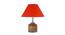 Jean Orange Fabric Shade Table Lamp with Natural  Wooden Base (Orange) by Urban Ladder - Front View Design 1 - 609908