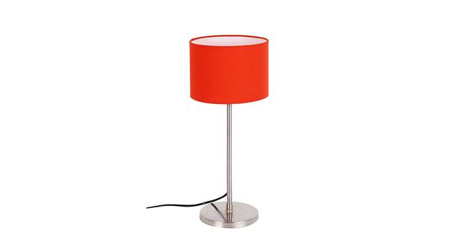 Damir Orange Fabric Shade Table Lamp with Steel  Steel  Base (Orange) by Urban Ladder - Design 1 Side View - 609919
