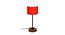 Vance Orange Fabric Shade Table Lamp with Natural  Wood & Iron  Base (Orange) by Urban Ladder - Design 1 Side View - 609921