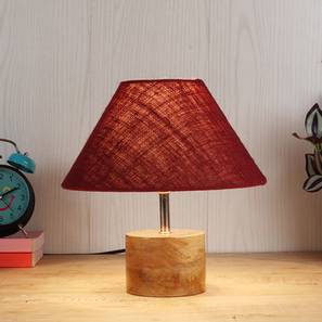 devansh Carol Maroon Natural Fiber Shade Table Lamp with Natural Wooden Base-picture-14