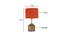 Grace Orange Natural Fiber Shade Table Lamp with Natural  Wooden Base (Orange) by Urban Ladder - Design 1 Dimension - 610022