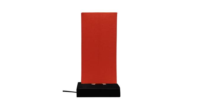 Tony Orange Fabric Shade Table Lamp with Black  Iron  Base (Orange) by Urban Ladder - Front View Design 1 - 610027