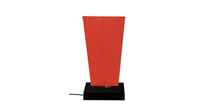 Samir Orange Fabric Shade Table Lamp with Black  Iron  Base (Orange) by Urban Ladder - Front View Design 1 - 610028