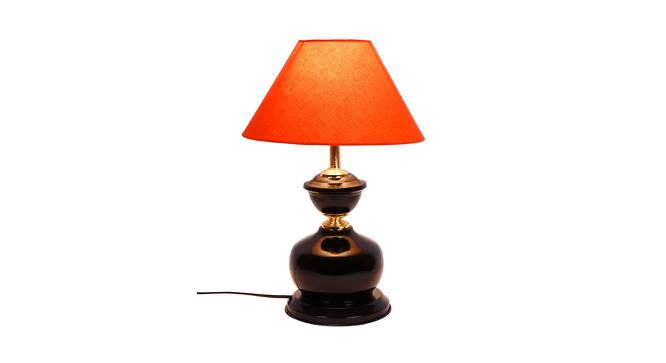 Reese Orange Fabric Shade Table Lamp with Black  Iron  Base (Orange) by Urban Ladder - Front View Design 1 - 610030