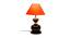 Reese Orange Fabric Shade Table Lamp with Black  Iron  Base (Orange) by Urban Ladder - Front View Design 1 - 610030