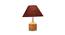 Joyce Maroon Natural Fiber Shade Table Lamp with Natural  Wooden Base (Maroon) by Urban Ladder - Front View Design 1 - 610045