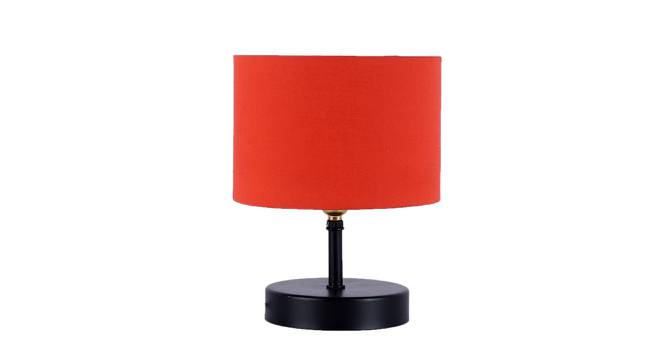 Willa Orange Fabric Shade Table Lamp with Black  Iron  Base (Orange) by Urban Ladder - Front View Design 1 - 610047