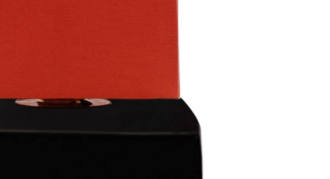 Tony Orange Fabric Shade Table Lamp with Black  Iron  Base (Orange) by Urban Ladder - Design 1 Side View - 610060