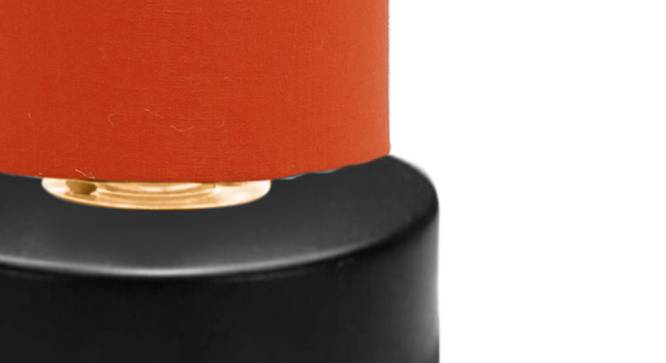 Cason Orange Fabric Shade Table Lamp with Black  Iron  Base (Orange) by Urban Ladder - Design 1 Side View - 610064