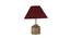 Joyce Maroon Natural Fiber Shade Table Lamp with Natural  Wooden Base (Maroon) by Urban Ladder - Design 1 Side View - 610086