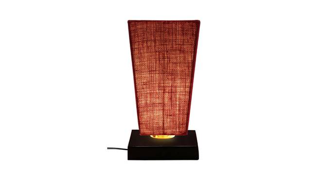 Fletcher Maroon Natural Fiber Shade Table Lamp with Black  Iron  Base (Maroon) by Urban Ladder - Front View Design 1 - 610094