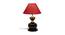 Casen Maroon Natural Fiber Shade Table Lamp with Black  Iron  Base (Maroon) by Urban Ladder - Front View Design 1 - 610096