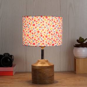 devansh Flannery Multicolor Fabric Shade Table Lamp with Natural Wooden Base-picture-11