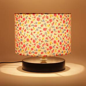Table Lamps In Hyderabad Design Donnie Multicolor Fabric Shade Table Lamp with Black  Iron  Base (Multicolor)