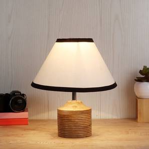 devansh Joan Multicolor Fabric Shade Table Lamp with Natural Wooden Base-picture-19