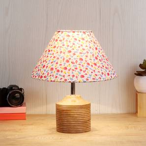 Laura Multicolor Fabric Shade Table Lamp with Natural Wooden Base-image-31