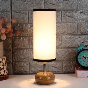 devansh Nadine Multicolor Fabric Shade Table Lamp with Natural Wooden Base-picture-11