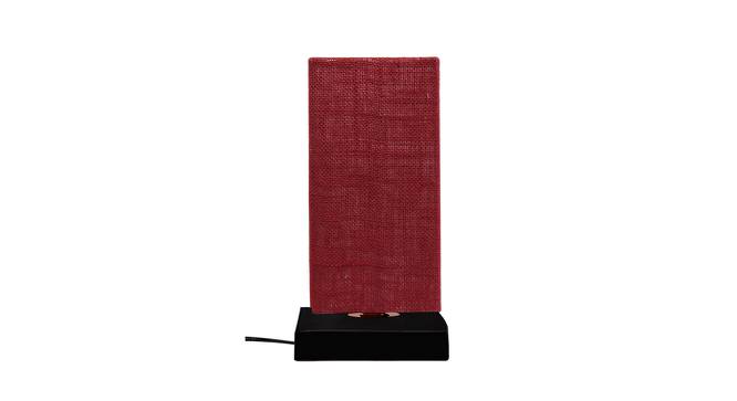 Lucian Maroon Natural Fiber Shade Table Lamp with Black  Iron  Base (Maroon) by Urban Ladder - Design 1 Side View - 610173