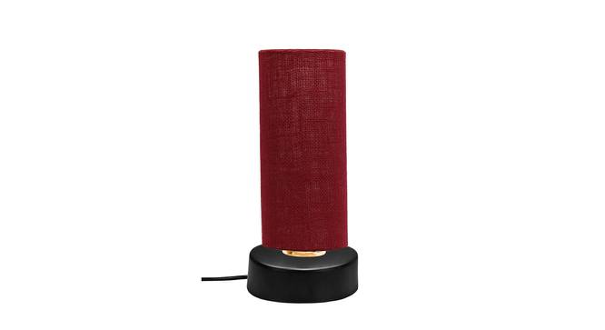 Zaid Maroon Natural Fiber Shade Table Lamp with Black  Iron  Base (Maroon) by Urban Ladder - Design 1 Side View - 610175