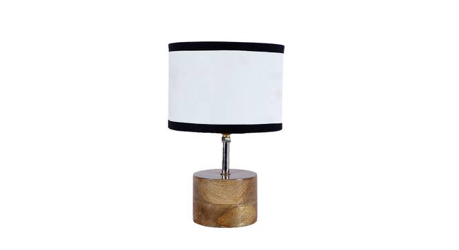 Ewald Multicolor Fabric Shade Table Lamp with Natural  Wooden Base (Multicolor) by Urban Ladder - Front View Design 1 - 610198