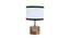 Ewald Multicolor Fabric Shade Table Lamp with Natural  Wooden Base (Multicolor) by Urban Ladder - Front View Design 1 - 610198