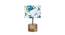 Boswell Multicolor Fabric Shade Table Lamp with Natural  Wooden Base (Multicolor) by Urban Ladder - Front View Design 1 - 610200