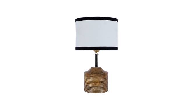 Edna Multicolor Fabric Shade Table Lamp with Natural  Wooden Base (Multicolor) by Urban Ladder - Front View Design 1 - 610214