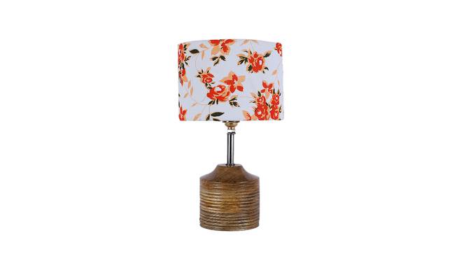 Erica Multicolor Fabric Shade Table Lamp with Natural  Wooden Base (Multicolor) by Urban Ladder - Front View Design 1 - 610216