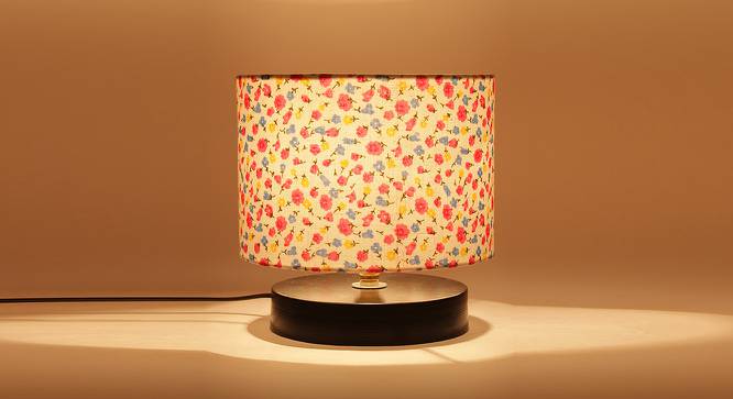 Donnie Multicolor Fabric Shade Table Lamp with Black  Iron  Base (Multicolor) by Urban Ladder - Front View Design 1 - 610217