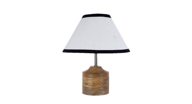 Joan Multicolor Fabric Shade Table Lamp with Natural  Wooden Base (Multicolor) by Urban Ladder - Front View Design 1 - 610224
