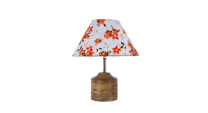 Katherine Multicolor Fabric Shade Table Lamp with Natural  Wooden Base (Multicolor) by Urban Ladder - Front View Design 1 - 610226