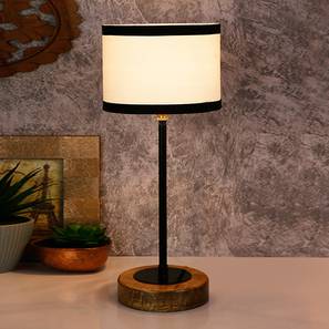 Bishop Multicolor Fabric Shade Table Lamp with Natural Wood & Iron Base-image-47