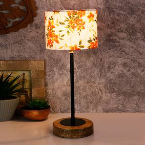 devansh Reginald Multicolor Fabric Shade Table Lamp with Natural Wood & Iron Base-picture-18