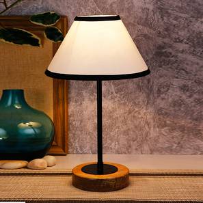 Kalel Multicolor Fabric Shade Table Lamp with Natural Wood & Iron Base-image-47
