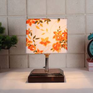 devansh Dario Multicolor Fabric Shade Table Lamp with Brown Wood & Steel Base-picture-13