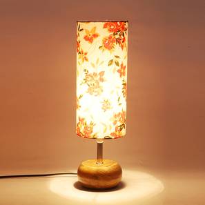 devansh Sandra Multicolor Fabric Shade Table Lamp with Natural Wooden Base-picture-16