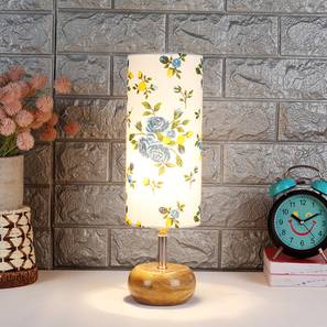 devansh Susan Multicolor Fabric Shade Table Lamp with Natural Wooden Base-picture-16
