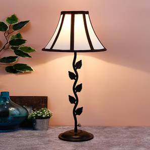 devansh Kye Multicolor Fabric Shade Table Lamp with Black Iron Base-picture-18