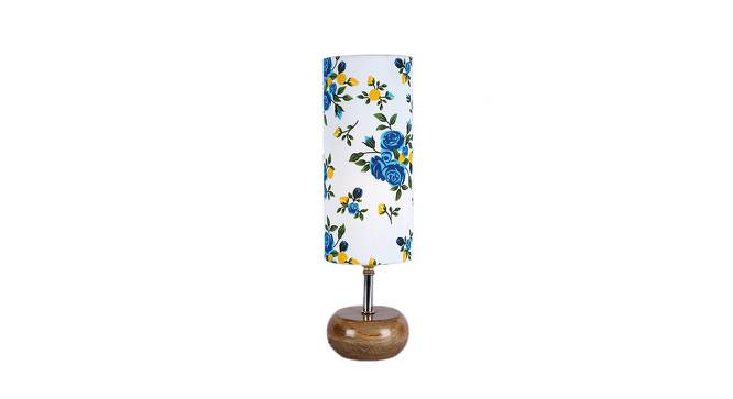 Susan Multicolor Fabric Shade Table Lamp with Natural  Wooden Base (Multicolor) by Urban Ladder - Front View Design 1 - 610519