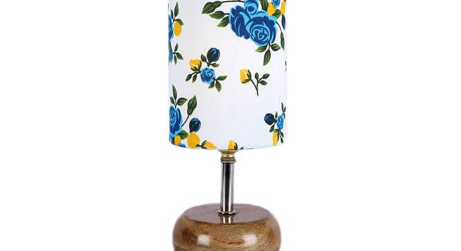 Susan Multicolor Fabric Shade Table Lamp with Natural  Wooden Base (Multicolor) by Urban Ladder - Design 1 Side View - 610570